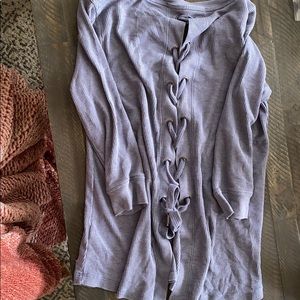 Calvin Klein Tie Back waffle knit shirt